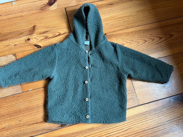 Bosgroen wollen jasje mt 86 92, Kinderen en Baby's, Kinderkleding | Maat 92, Gebruikt, Jongen of Meisje, Jas, Ophalen of Verzenden