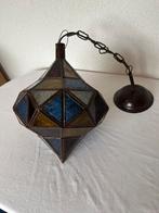 Gekleurde Glazen Lamp Vintage Brocante Hanglamp Hallamp, Ophalen of Verzenden