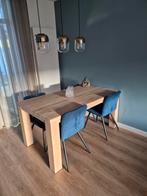 Houten Eethoek met 4 Stoelen, Huis en Inrichting, Complete eetkamers, Ophalen, Gebruikt, Modern, 4 tot 6 stoelen