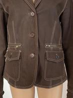 E769 Bruin echt-leren jasje mt 38=M blazer jas leer colbert, Maat 38/40 (M), Bruin, Soho, Ophalen of Verzenden