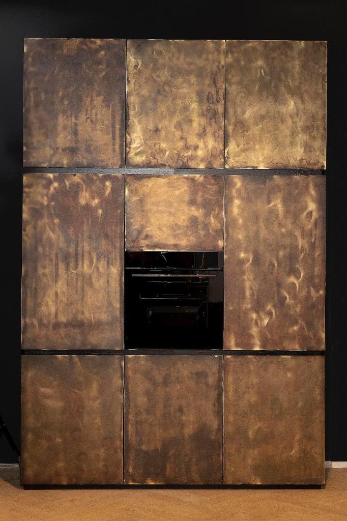 Showroom keuken eiken en verouderd messing, Huis en Inrichting, Keuken | Complete keukens, Nieuw, Overige typen, Overige kleuren