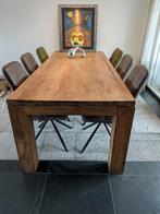 Eettafel, robuust, van nostalgisch teakhout, Huis en Inrichting, Tafels | Eettafels, Gebruikt, Teakhout, 200 cm of meer, Rechthoekig