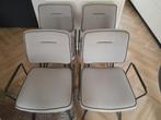 4x mooie eetstoel Bruce.Licht grijs met zwarte bies., Huis en Inrichting, Ophalen, Zo goed als nieuw, Metaal, Vier