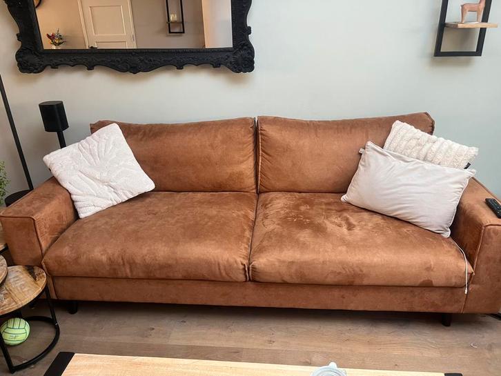 Bank, loveseat en stoel, Huis en Inrichting, Banken | Bankstellen, Zo goed als nieuw, Rechte bank, 200 tot 250 cm, 75 tot 100 cm