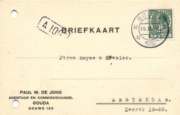 Paul W. de Jong, Gouda 0 02.1930 - briefkaart beschikbaar voor biedingen