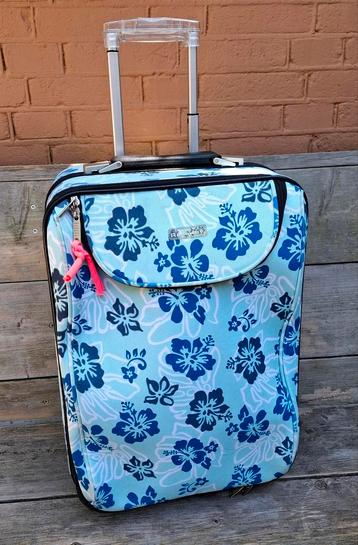 Rol-reiskoffer, blauw met print, H.50 cm/Br.35 cm/Diep 20 cm beschikbaar voor biedingen