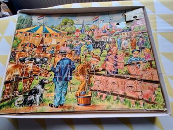 puzzel boeren vintage 57 stukjes veemarkt boerenmarkt beschikbaar voor biedingen
