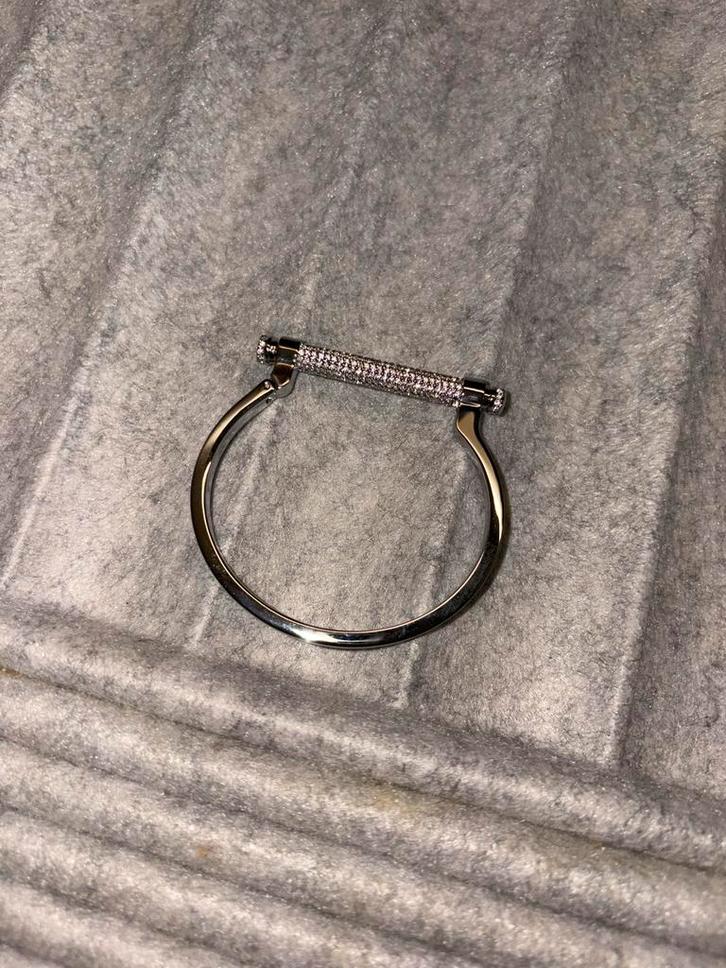 Swarovski Cuff Armband, Sieraden, Tassen en Uiterlijk, Armbanden, Zo goed als nieuw, Staal, Zilver, Met kristal, Ophalen