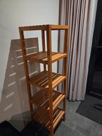 Houten badkamerkastje met bamboe look - 140x37x37 cm, Ophalen, Zo goed als nieuw