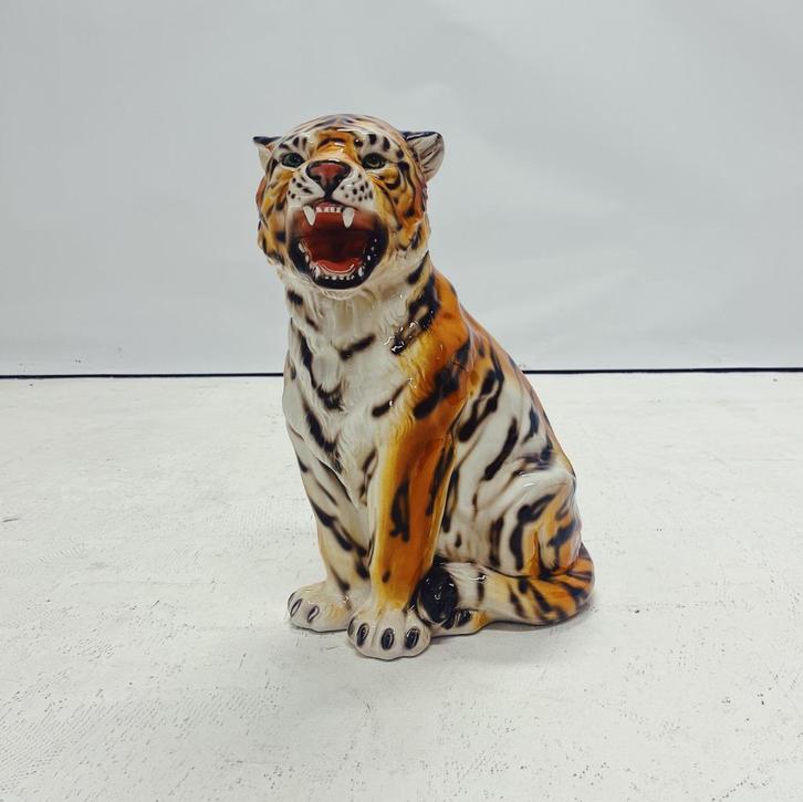 Tijger Beeld Keramiek, Verzamelen, Beelden en Beeldjes, Nieuw, Dier, Ophalen of Verzenden