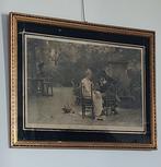 Antiek schilderij 1913 two's company three's none, Antiek en Kunst, Ophalen of Verzenden