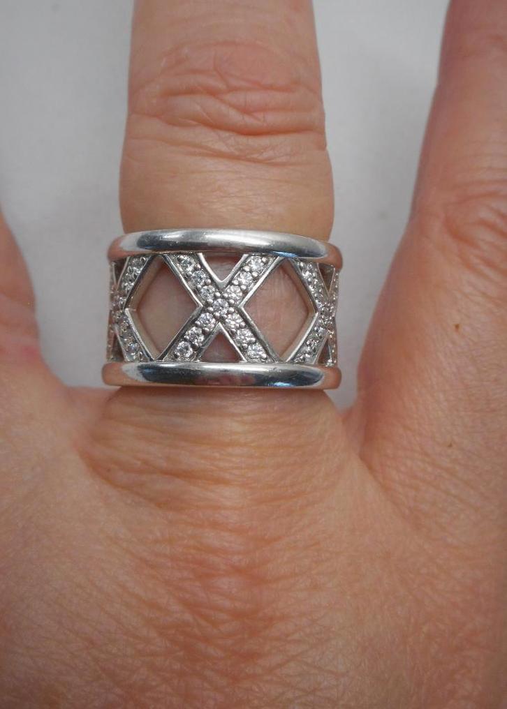 Zilveren royale Ti Sento ring 10th Anniversary nr.1993, Sieraden, Tassen en Uiterlijk, Ringen, Zo goed als nieuw, Dame, 17 tot 18