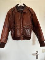 Bruine leren jas, Kleding | Heren, Ophalen, Gedragen, Maat 48/50 (M), Bruin