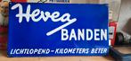 Emaille bord hevea banden, Verzamelen, Ophalen of Verzenden, Gebruikt, Reclamebord
