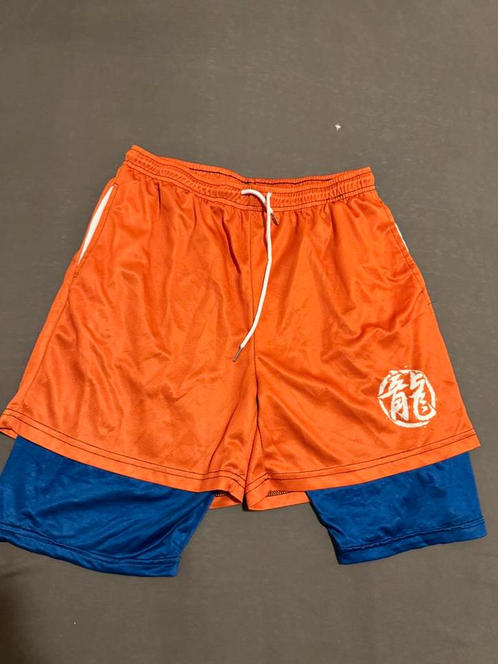 Dragon Ball Z Heren Short - Oranje/Blauw, Kleding | Heren, Broeken en Pantalons, Zo goed als nieuw, Maat 52/54 (L), Oranje, Ophalen of Verzenden