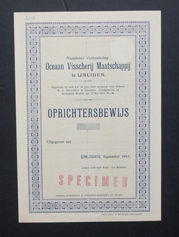 Oceaan Visscherij Maatschappij - IJmuiden 1915 beschikbaar voor biedingen