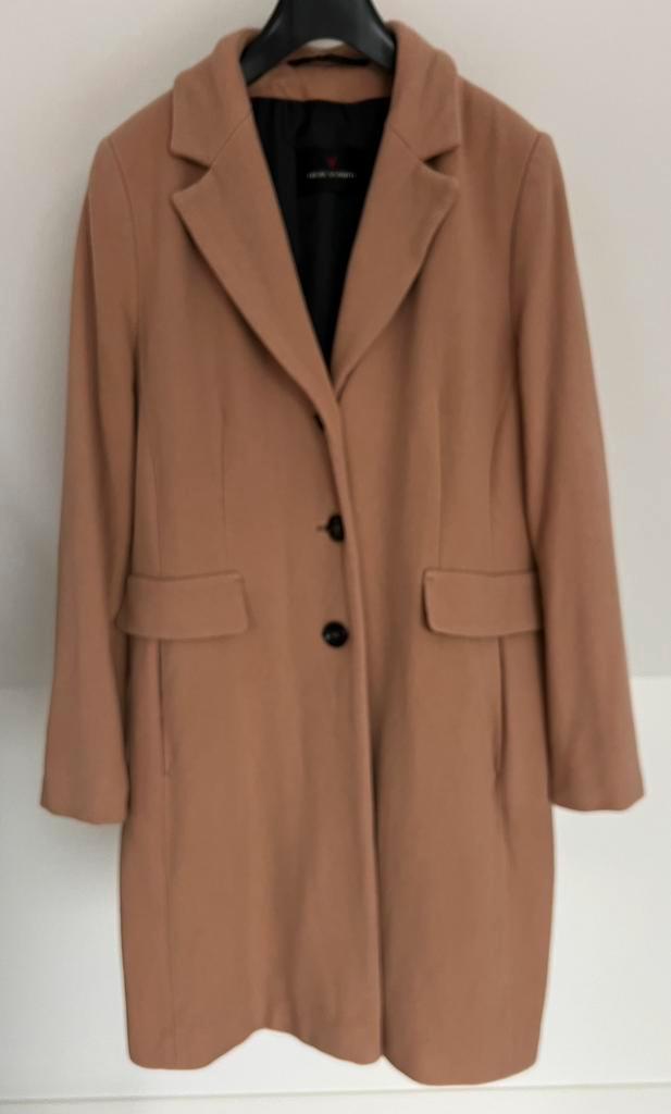Cognac kleur wollen winterjas, Kleding | Dames, Jassen | Winter, Zo goed als nieuw, Maat 38/40 (M), Bruin, Ophalen of Verzenden