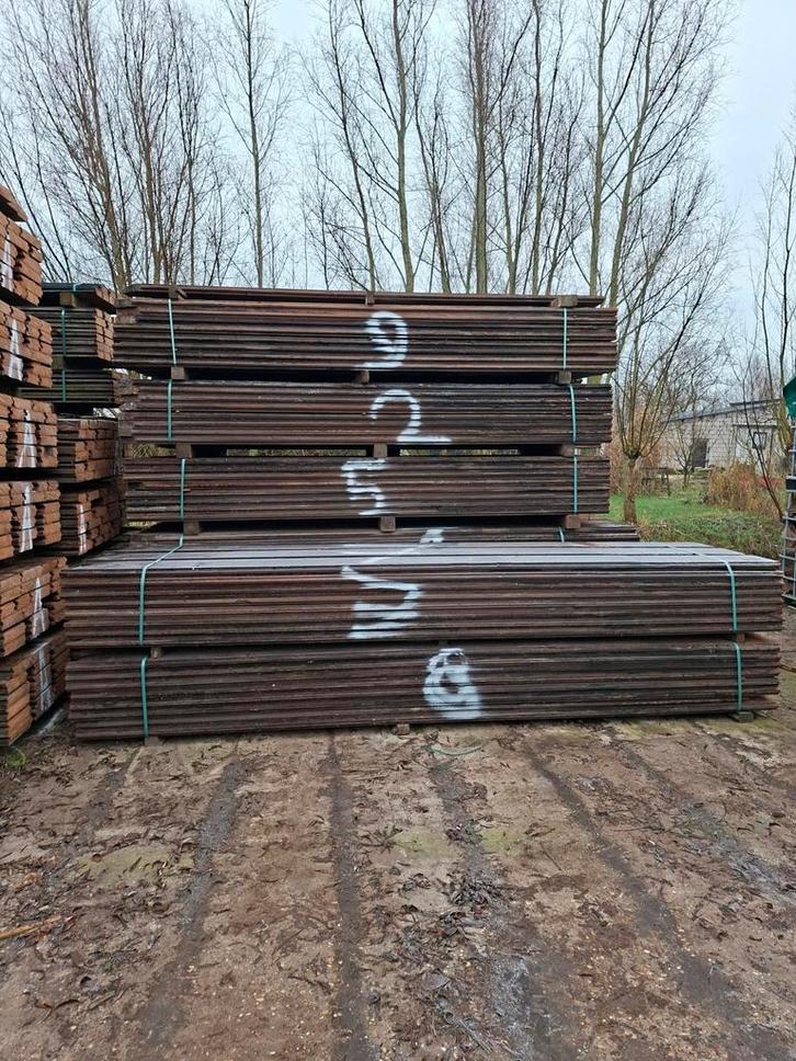 Azobé damwand | hardhouten planken | beschoeing, Tuin en Terras, Palen, Balken en Planken, Gebruikt, Planken, 250 cm of meer, Hardhout