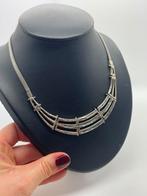 B74 Prachtige zilveren ketting brutalist, Ophalen of Verzenden, X, Zilver, Zilver