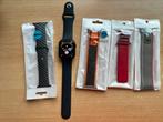Apple Watch Series 8 – 45mm Zwart (GPS)  + 4 bandje, Sieraden, Tassen en Uiterlijk, Smartwatches, Zwart, IOS, Ophalen of Verzenden