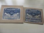 Etiket W.van Oordt & Co. Rotterdam Wester Suikertabletten 2x, Verzamelen, Verpakking, Gebruikt, Ophalen of Verzenden