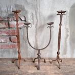 1x Landelijke metalen kandelaar enkel of dubbel *Etage3*, Gebruikt, ., Ophalen of Verzenden, .