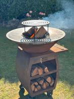 BBQ Plancha Grill Cortenstaal - Met hoes Ø80cm, Tuin en Terras, Houtskoolbarbecues, Ophalen, Nieuw