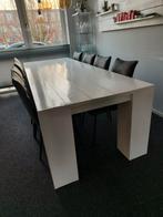 Witte Steigerhouten Eettafel 260, Huis en Inrichting, Tafels | Eettafels, Ophalen, Gebruikt, 50 tot 100 cm, Vijf personen of meer