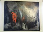 Groot schilderij Barbara de Jong, olieverf op linnen, lijst, Antiek en Kunst, Ophalen of Verzenden