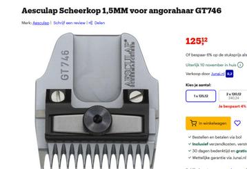 Aesculap Scheerkop 1,5MM  GT746 slechts 2  keer gebruikt beschikbaar voor biedingen
