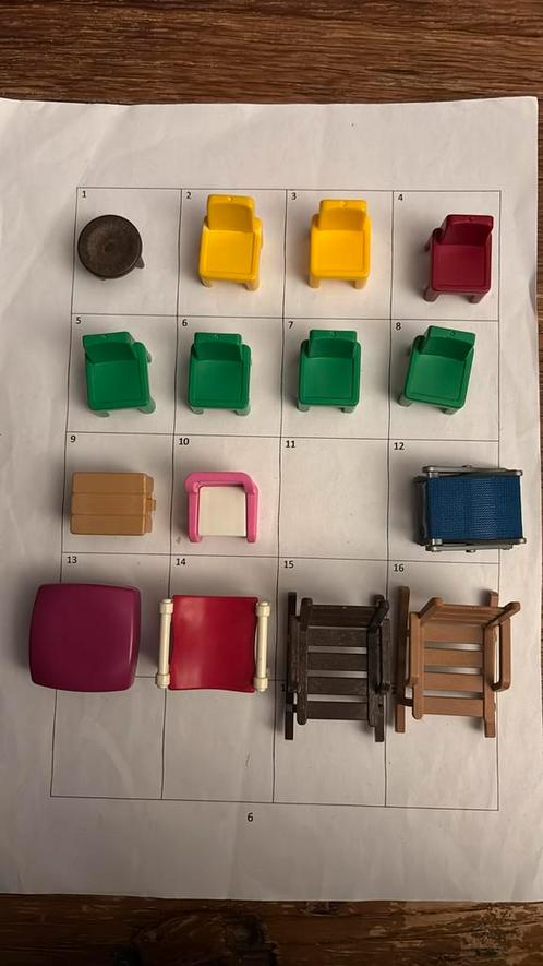 Playmobil losse onderdelen stoel school schommelstoel kruk, Kinderen en Baby's, Speelgoed | Playmobil, Gebruikt, Los playmobil