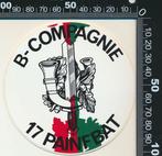 Sticker: B Compagnie 17 Painfbat, Verzamelen, Ophalen of Verzenden, Zo goed als nieuw, Bedrijf of Vereniging