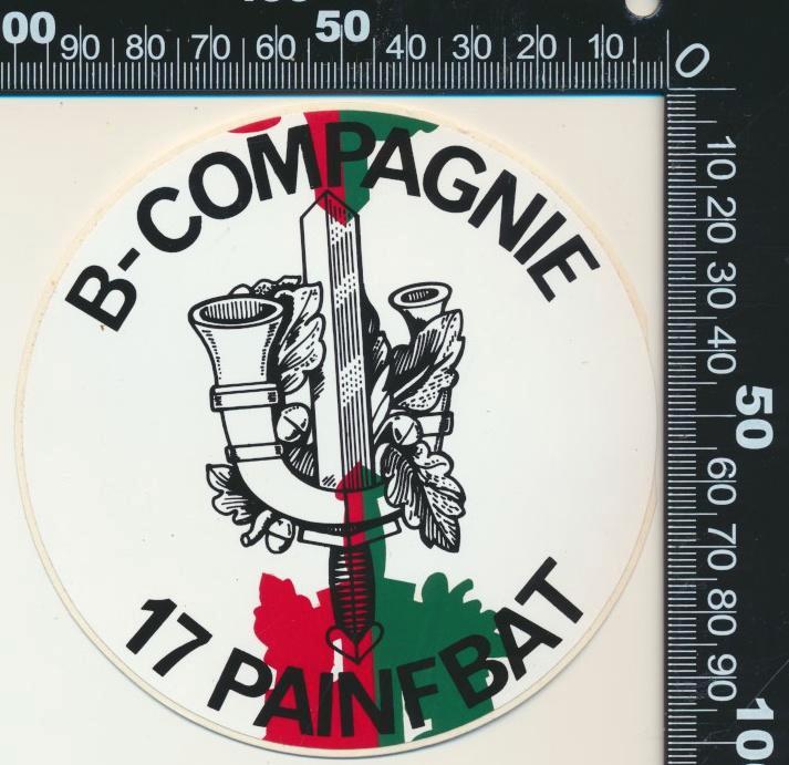 Sticker: B Compagnie 17 Painfbat, Verzamelen, Stickers, Zo goed als nieuw, Bedrijf of Vereniging, Ophalen of Verzenden