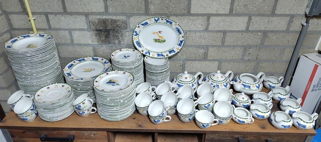 Grote set Jacks Farm Wood Sons V&D service mok bord beker, Ophalen of Verzenden