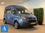 Ford Transit Custom L1H2 Rolstoelbus Rolstoel, Auto's, Bestelauto's, 12 maanden, Gebruikt, Blauw, Bedrijf