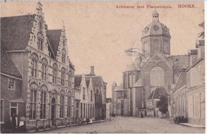 Ansichtkaart Hoorn Achterom periode 1900, Verzamelen, Ansichtkaarten | Nederland, Gelopen, Noord-Holland, Voor 1920, Ophalen of Verzenden