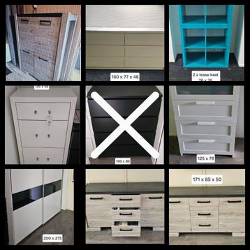 dressoir met 3 laden en 2 kasten diverse andere kasten !! beschikbaar voor biedingen