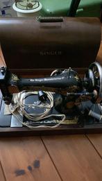 Vintage Antieke Singer Naaimachine met Houten Kap, Ophalen