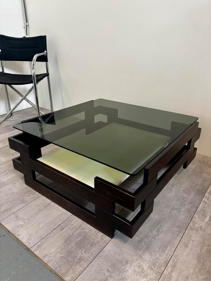 Vintage Design Salontafel Wenge, Huis en Inrichting, Tafels | Salontafels, Gebruikt, Minder dan 50 cm, 50 tot 100 cm, 50 tot 100 cm