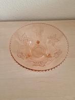Vintage schaal fruitschaal serveerschaal rose peach kleurig, Ophalen of Verzenden, Rond, Glas