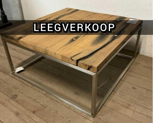 NIEUWE Salontafel 80X80 cm  RVS frame LEEGVERKOOP, Huis en Inrichting, Tafels | Salontafels, Nieuw, Minder dan 50 cm, 50 tot 100 cm