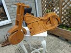 zeer mooie houten handgemaakte decoratie motor, Antiek en Kunst, Ophalen of Verzenden