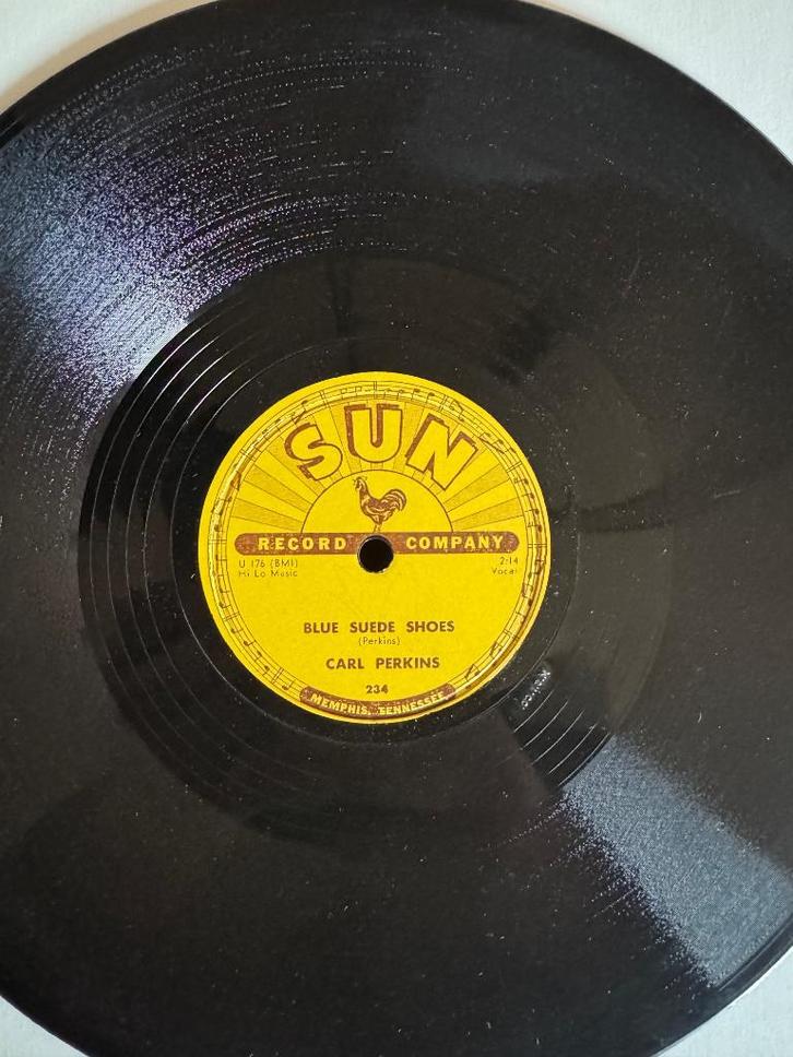 SUN 78 rpm Carl Perkins Blue Suede Shoes, Cd's en Dvd's, Vinyl Singles, Gebruikt, Single, Pop, 10 inch, Ophalen of Verzenden