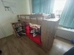 Steigerhouten bed hoogslaper, bedmaat 200 x 90, Ophalen, Hoogslaper