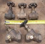 Set nos kranen 3/4" en 1" brons messing koper, Ophalen of Verzenden