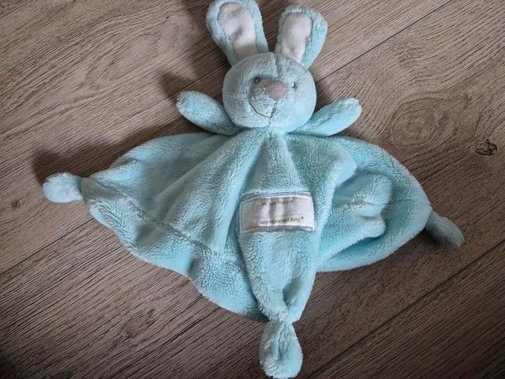 VIB Knuffeldoekje Konijn Blauw, Kinderen en Baby's, Speelgoed | Knuffels en Pluche, Zo goed als nieuw, Konijn, Ophalen of Verzenden