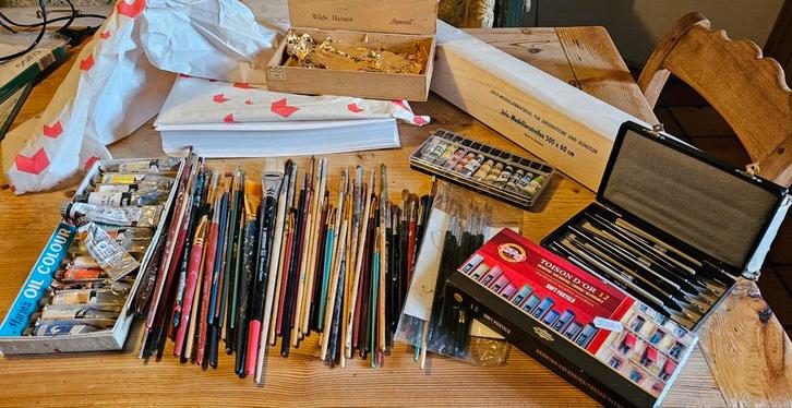 Kunstenaarsbenodigdheden - Verf, Penselen, Papier & Meer!, Hobby en Vrije tijd, Schilderen, Gebruikt, Overige typen, Ophalen