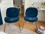 Twee velvet stoelen, Ophalen, Gebruikt, Twee, Blauw