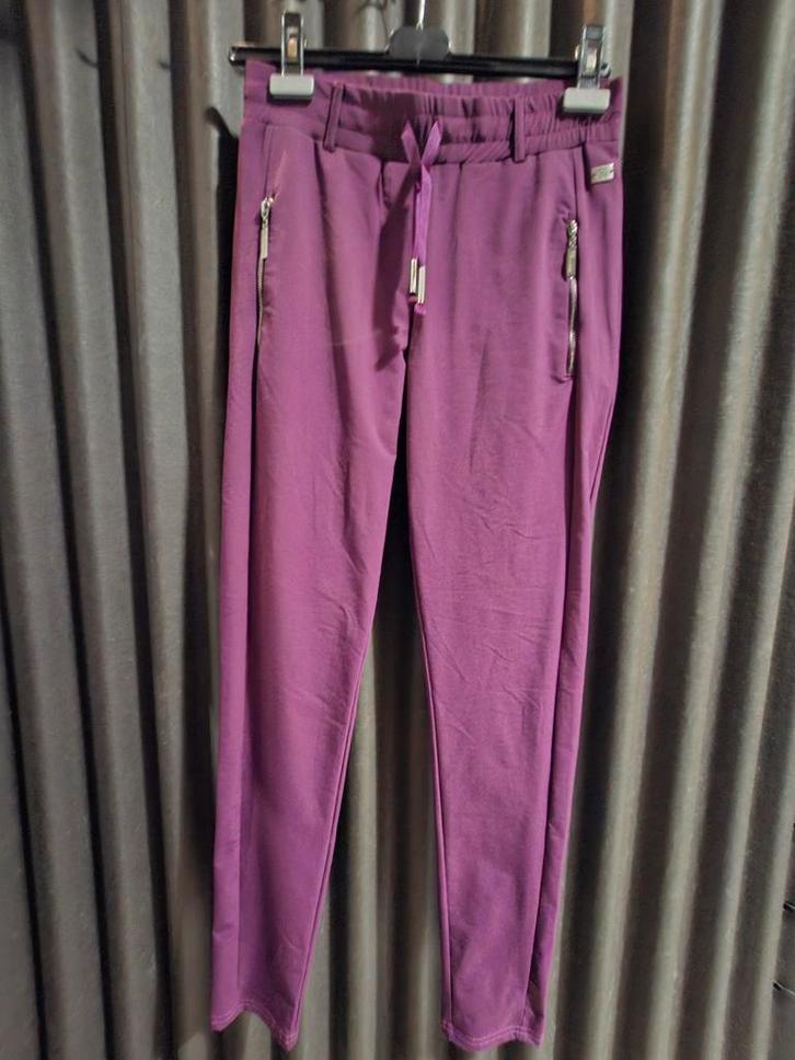 TQ Amsterdam Travelstof Broek Maud - Nieuw!, Kleding | Dames, Broeken en Pantalons, Nieuw, Maat 46/48 (XL) of groter, Paars, Lang