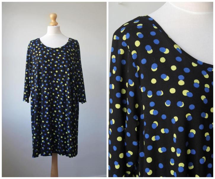 Colletta - NIEUW / prachtige stippen jurk / zwart / maat 46, Kleding | Dames, Grote Maten, Nieuw, Jurk, Zwart, Verzenden